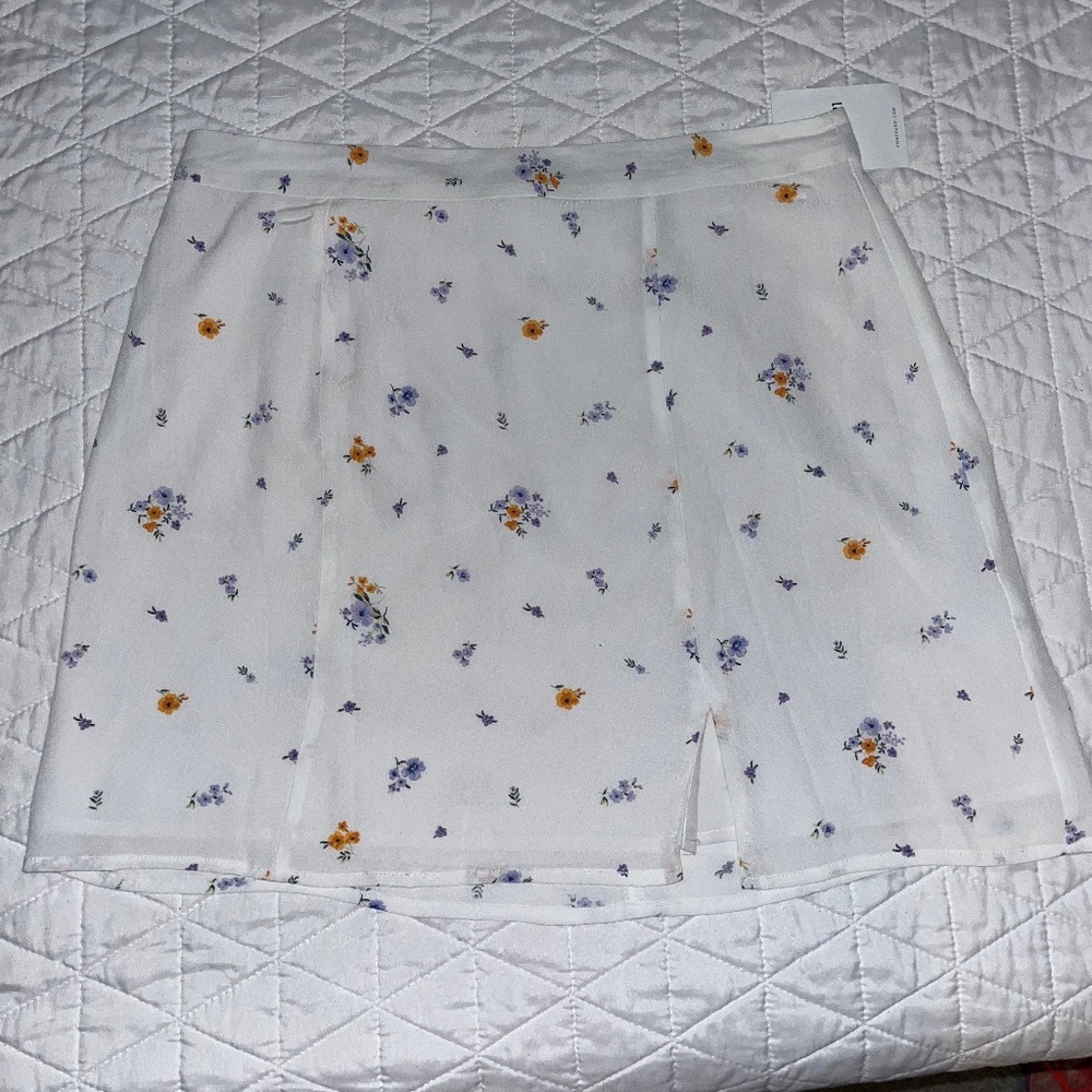 White floral skirt